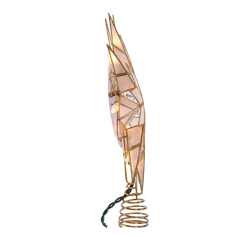 Kurt Adler Tree Topper: 9.5" 8pt Capiz Star 10Lt, #UL3168