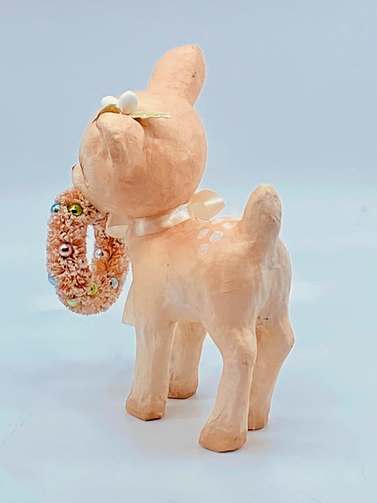 Bethany Lowe Designs: Pink Reindeer with Wreath