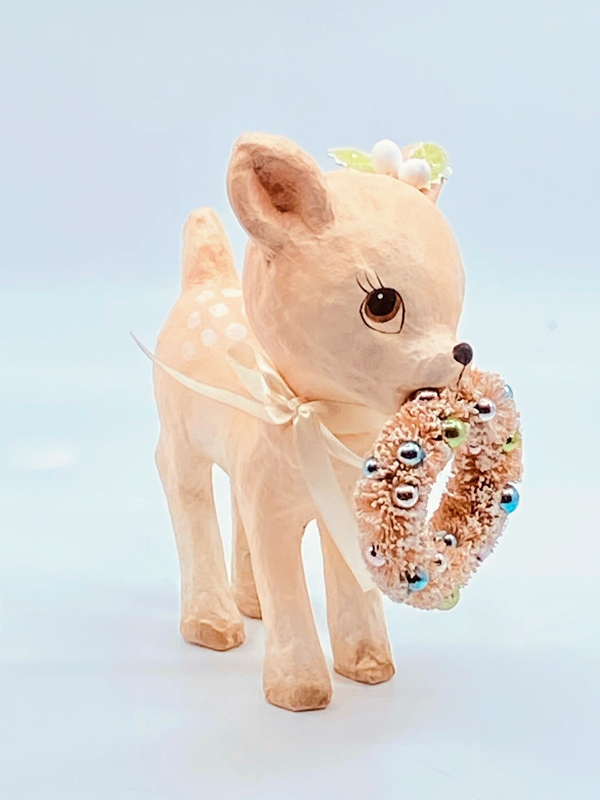 Bethany Lowe Designs: Pink Reindeer with Wreath