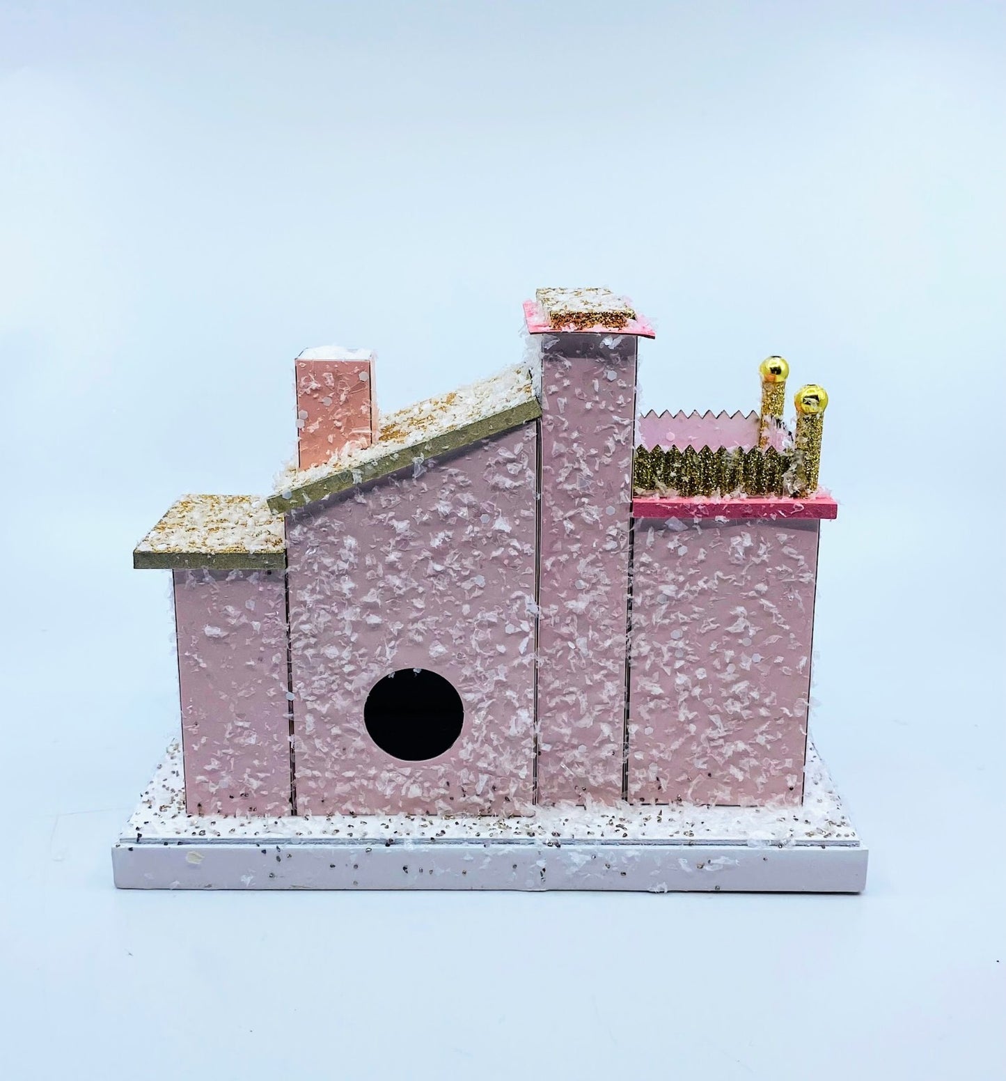 Cody Foster Light Up Christmas House, Glitter House, Pink Palm Spring House