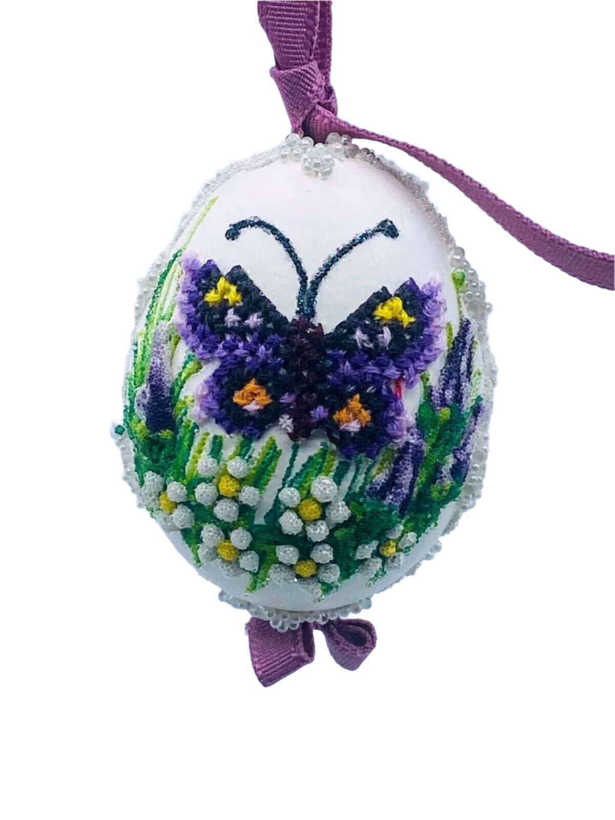 Easter Egg: Peter Priess, Spring Egg Ornament, Butterfly Garden