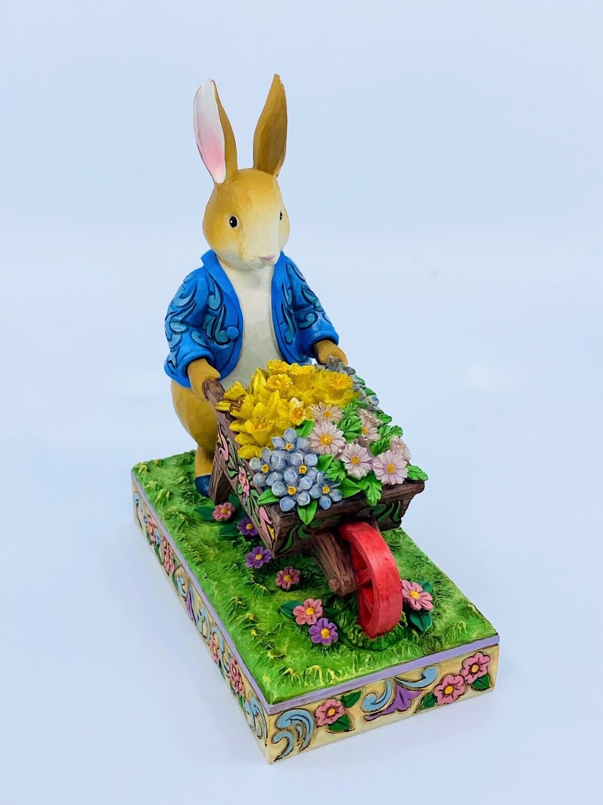 Enesco, Jim Shore Heartwood Creek, Peter Rabbit w/Wheelbarrel, "Full of Flowers"