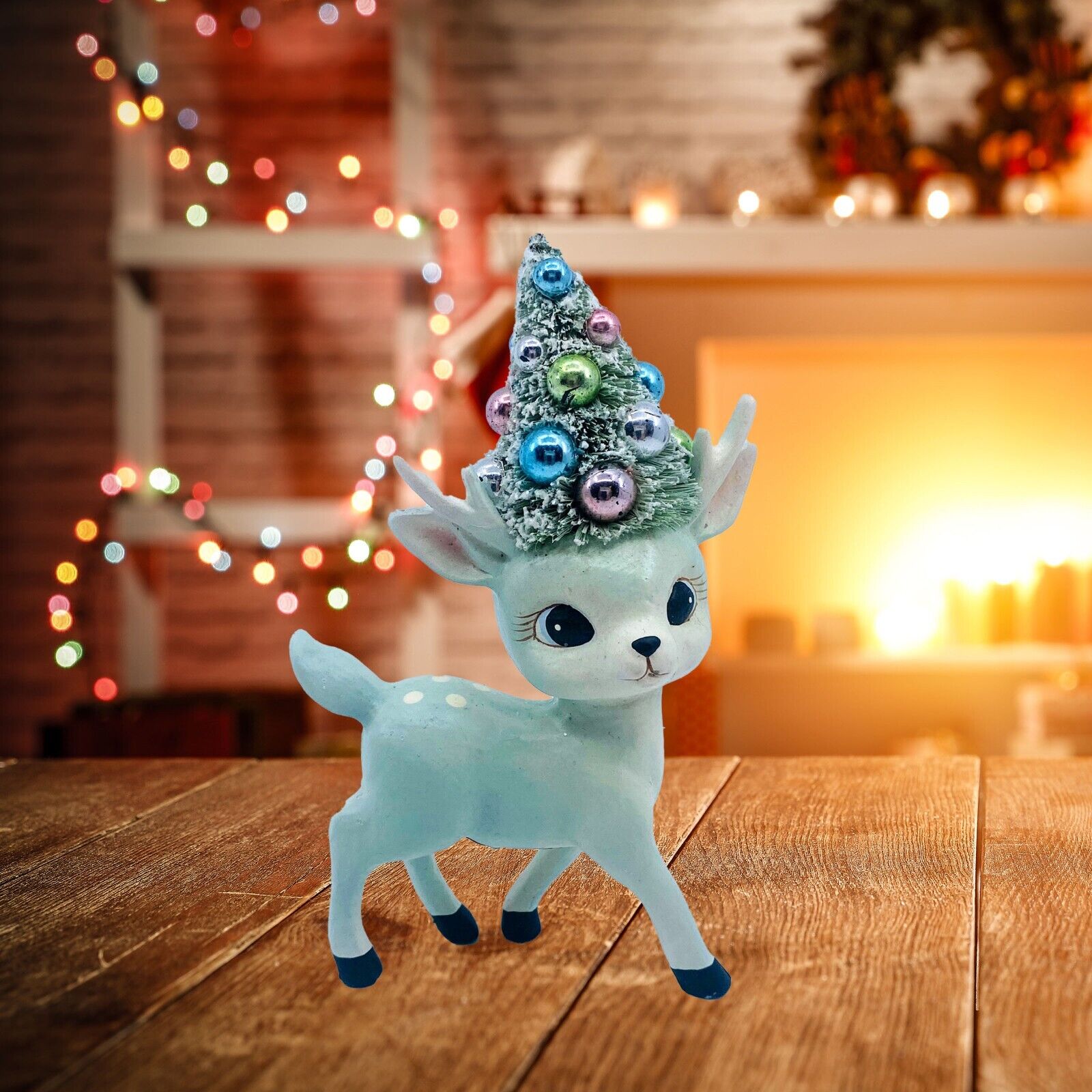 Bethany Lowe Designs: Retro Aqua Reindeer w/Tree