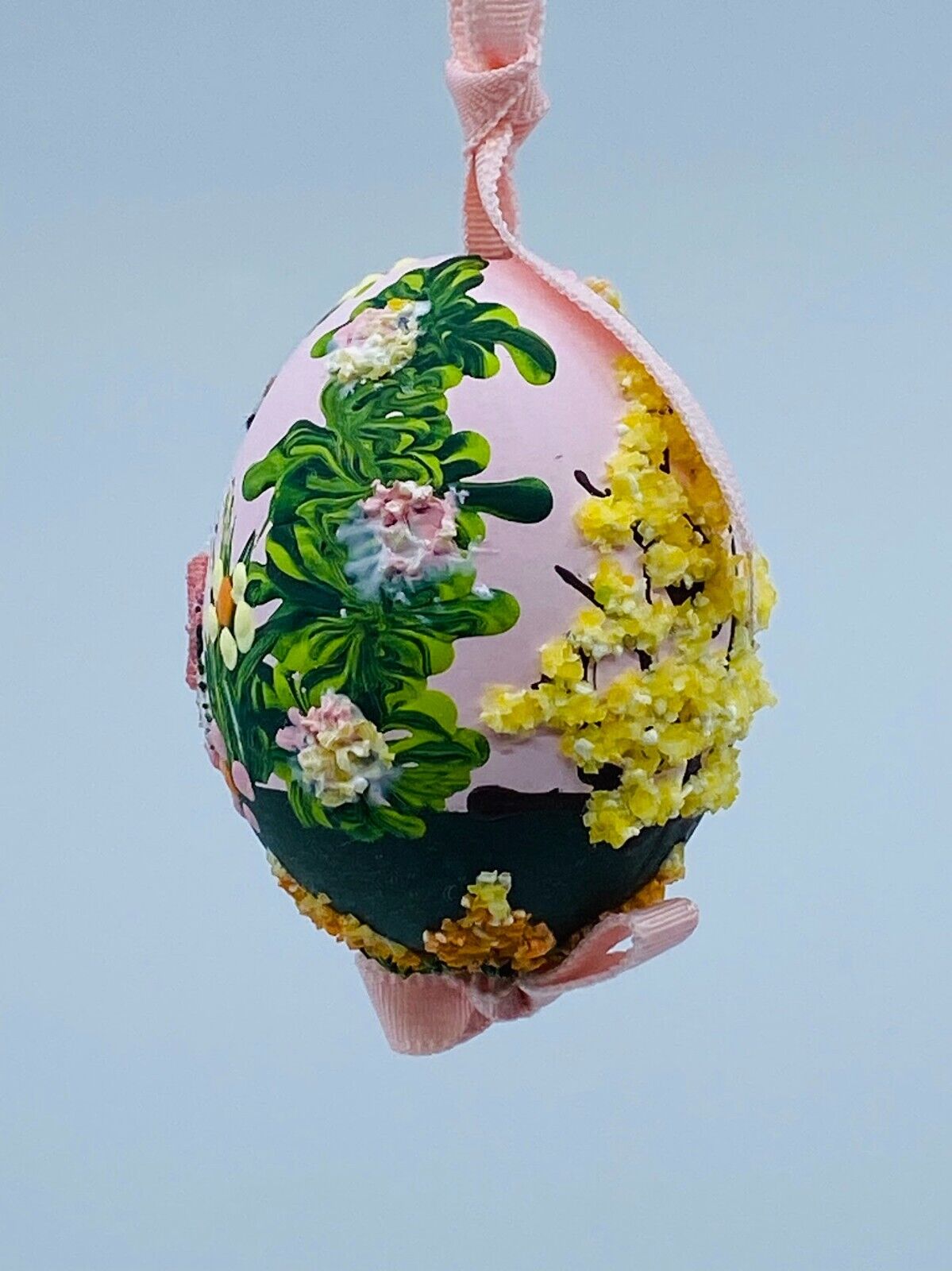 Peter Priess Easter Egg Ornament; Easter Bunny in Garden