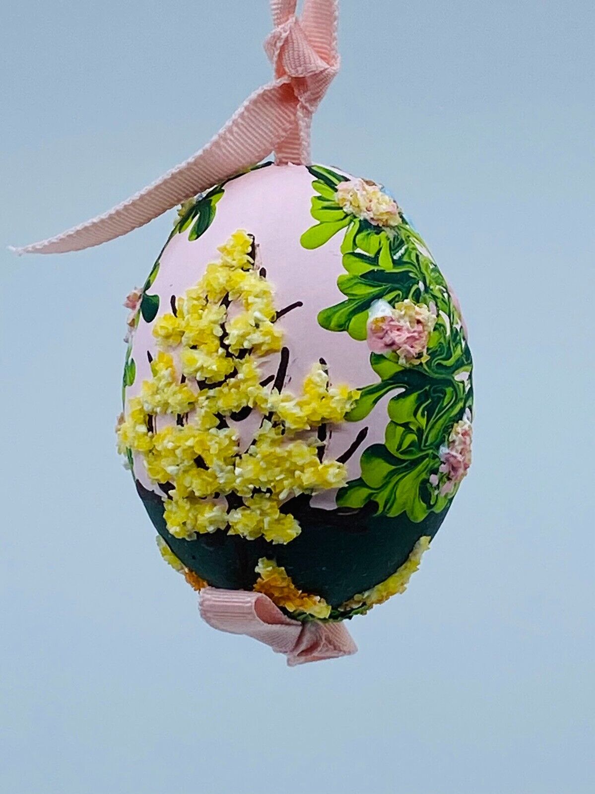 Peter Priess Easter Egg Ornament; Easter Bunny in Garden