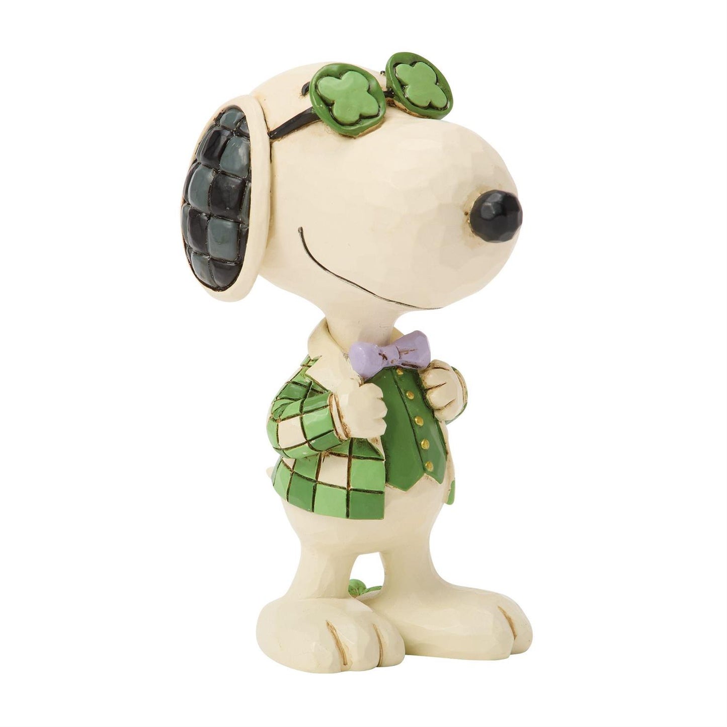 Peanuts by Jim Shore: Snoopy in Plaid w/Shamrock Glasses