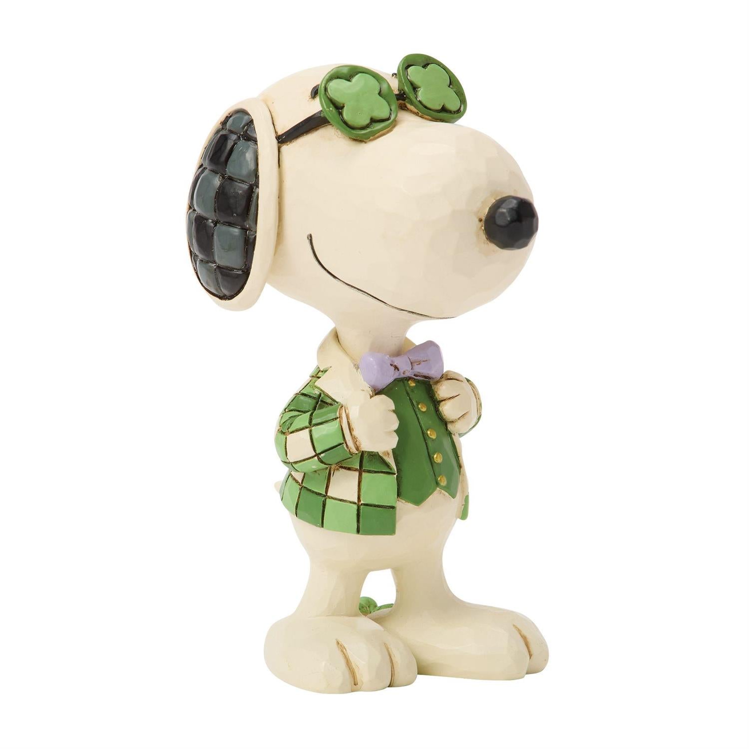 Peanuts by Jim Shore: Snoopy in Plaid w/Shamrock Glasses