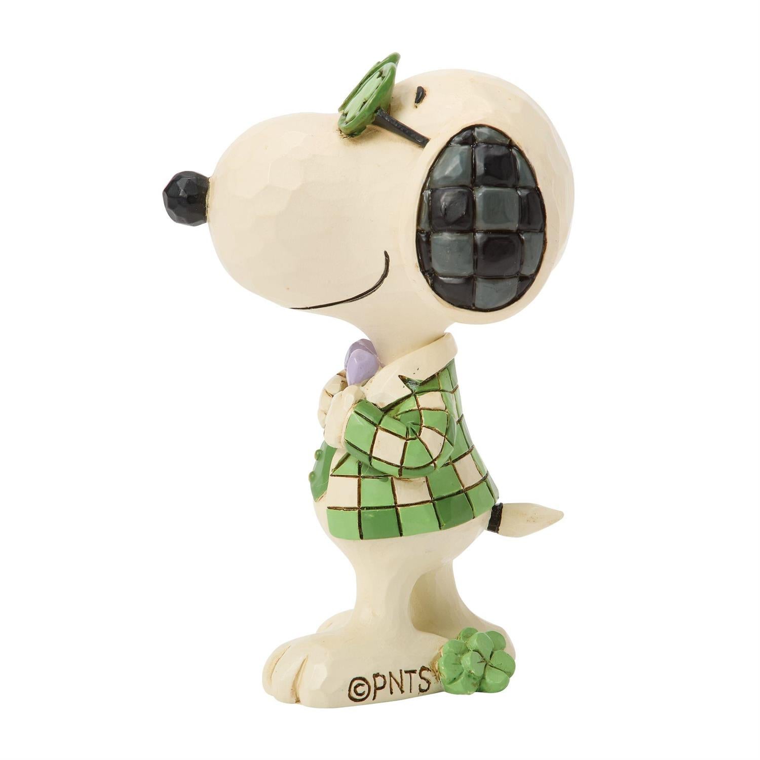 Peanuts by Jim Shore: Snoopy in Plaid w/Shamrock Glasses