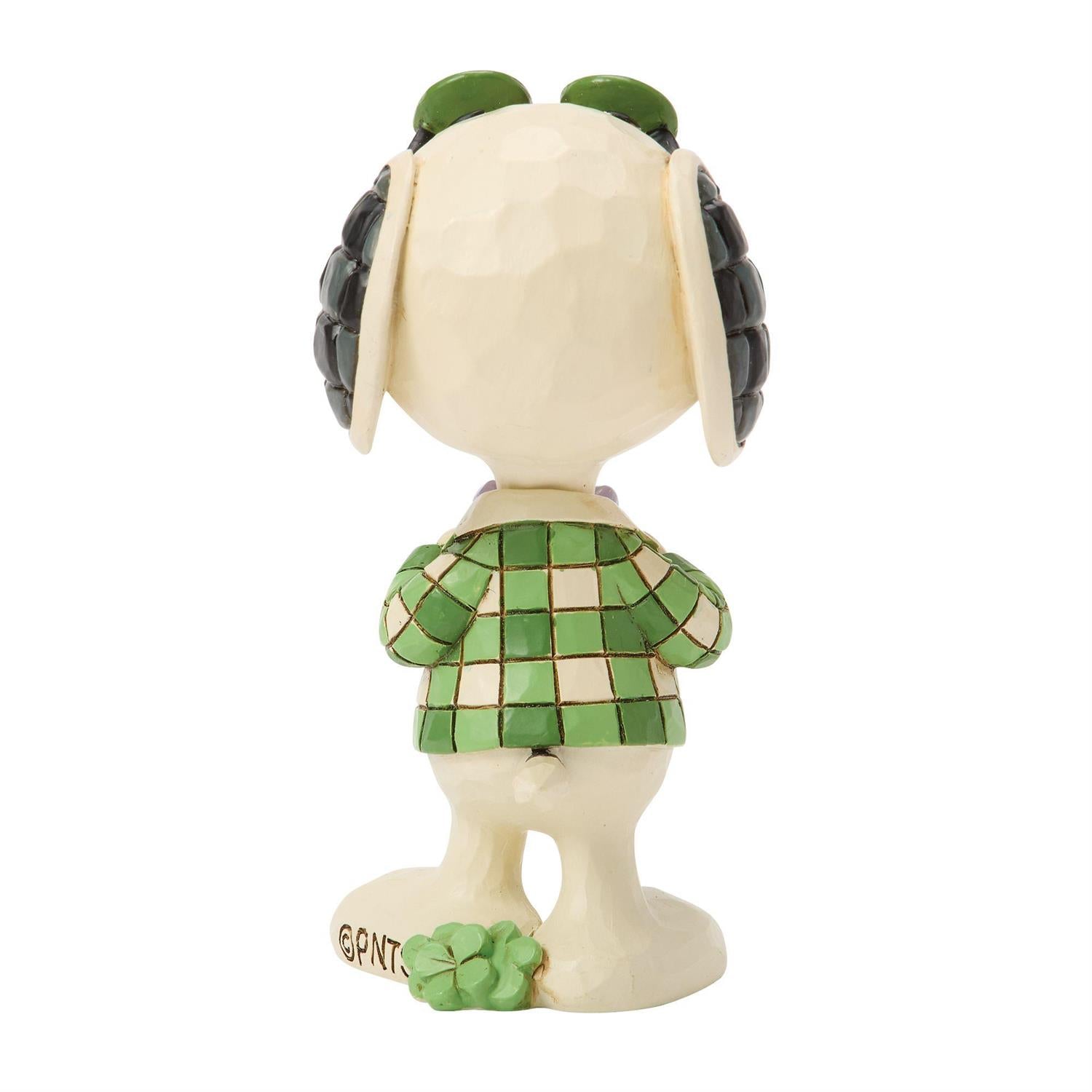 Peanuts by Jim Shore: Snoopy in Plaid w/Shamrock Glasses