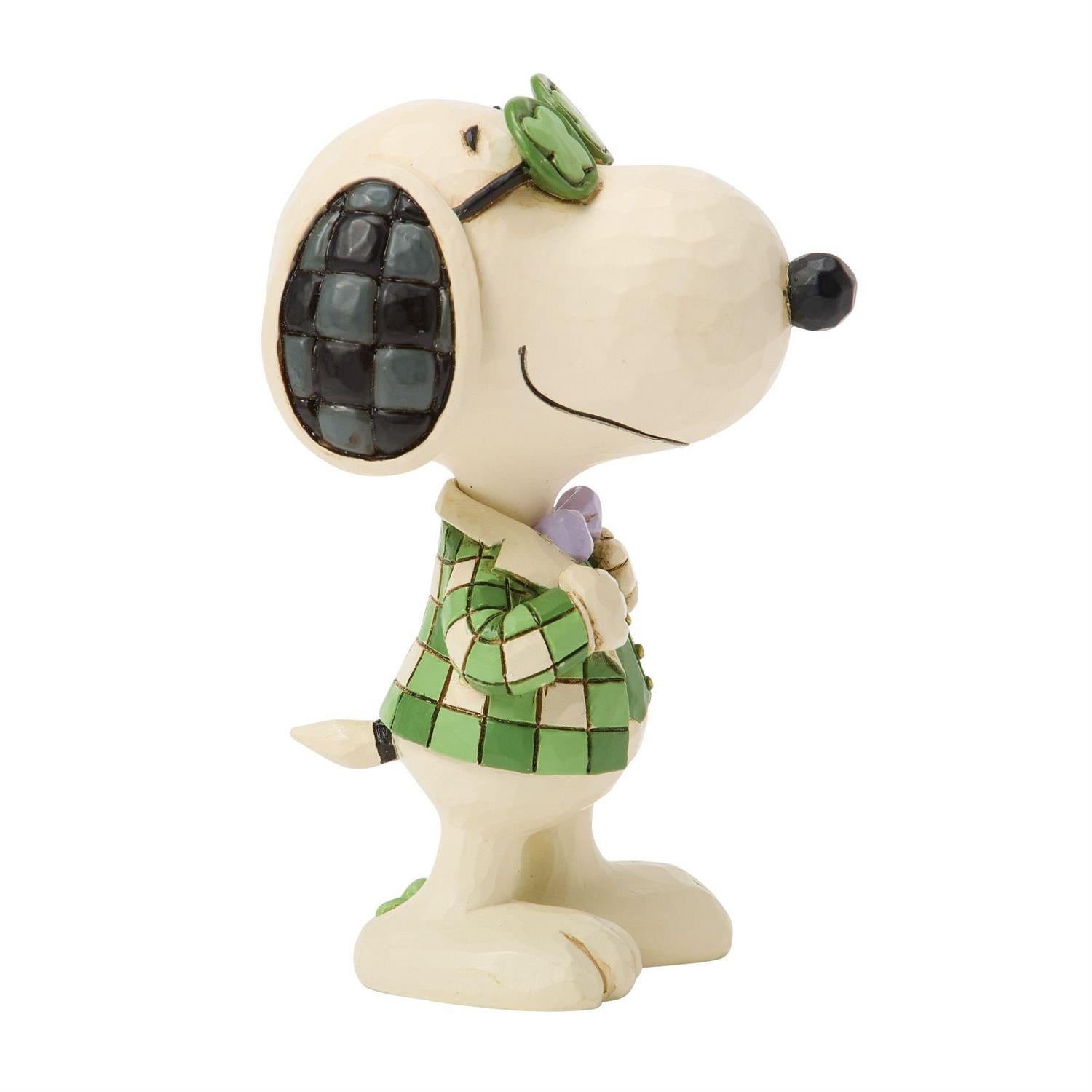 Peanuts by Jim Shore: Snoopy in Plaid w/Shamrock Glasses