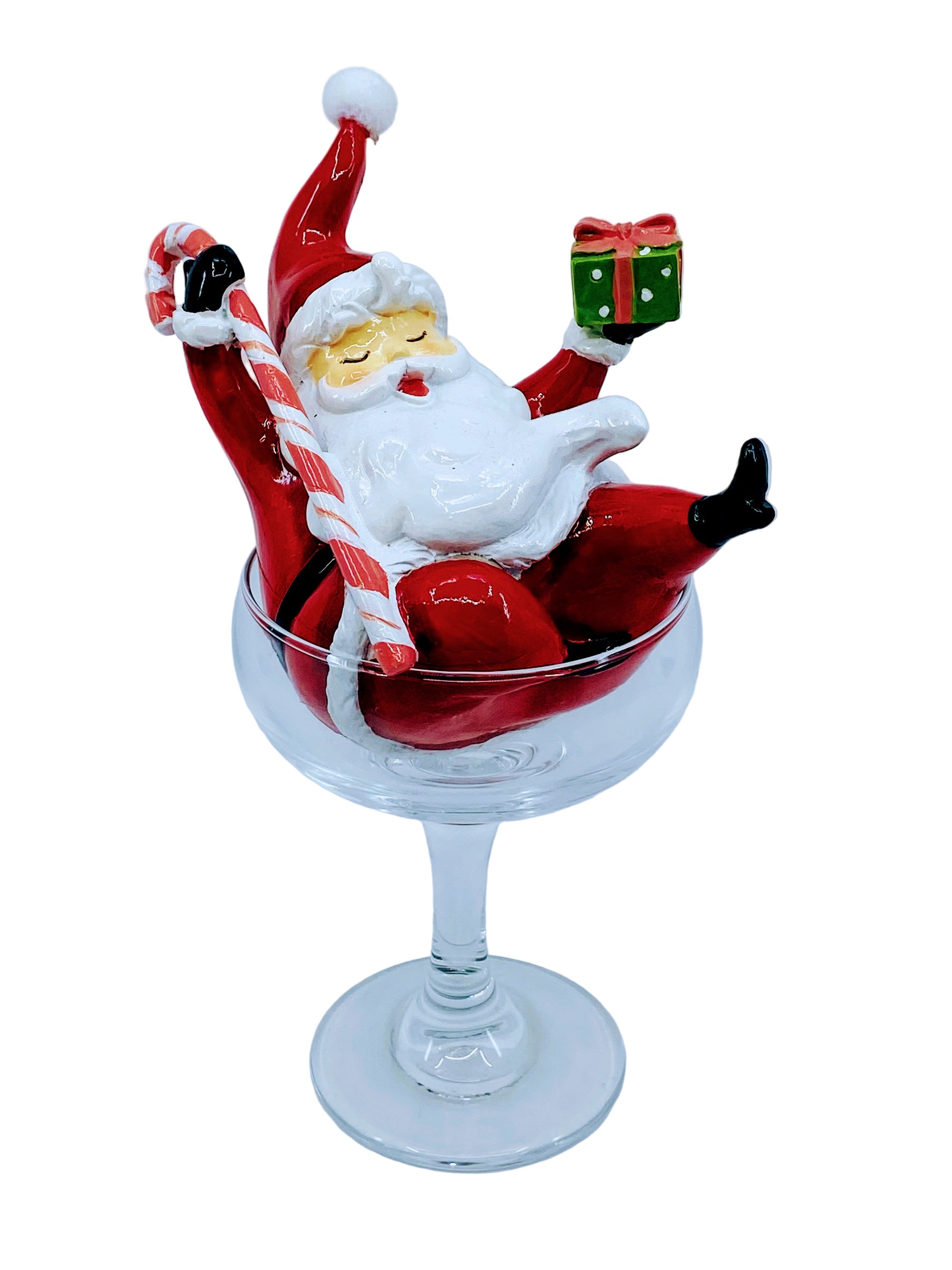 December Diamonds: Retro Santa in Martini Glass