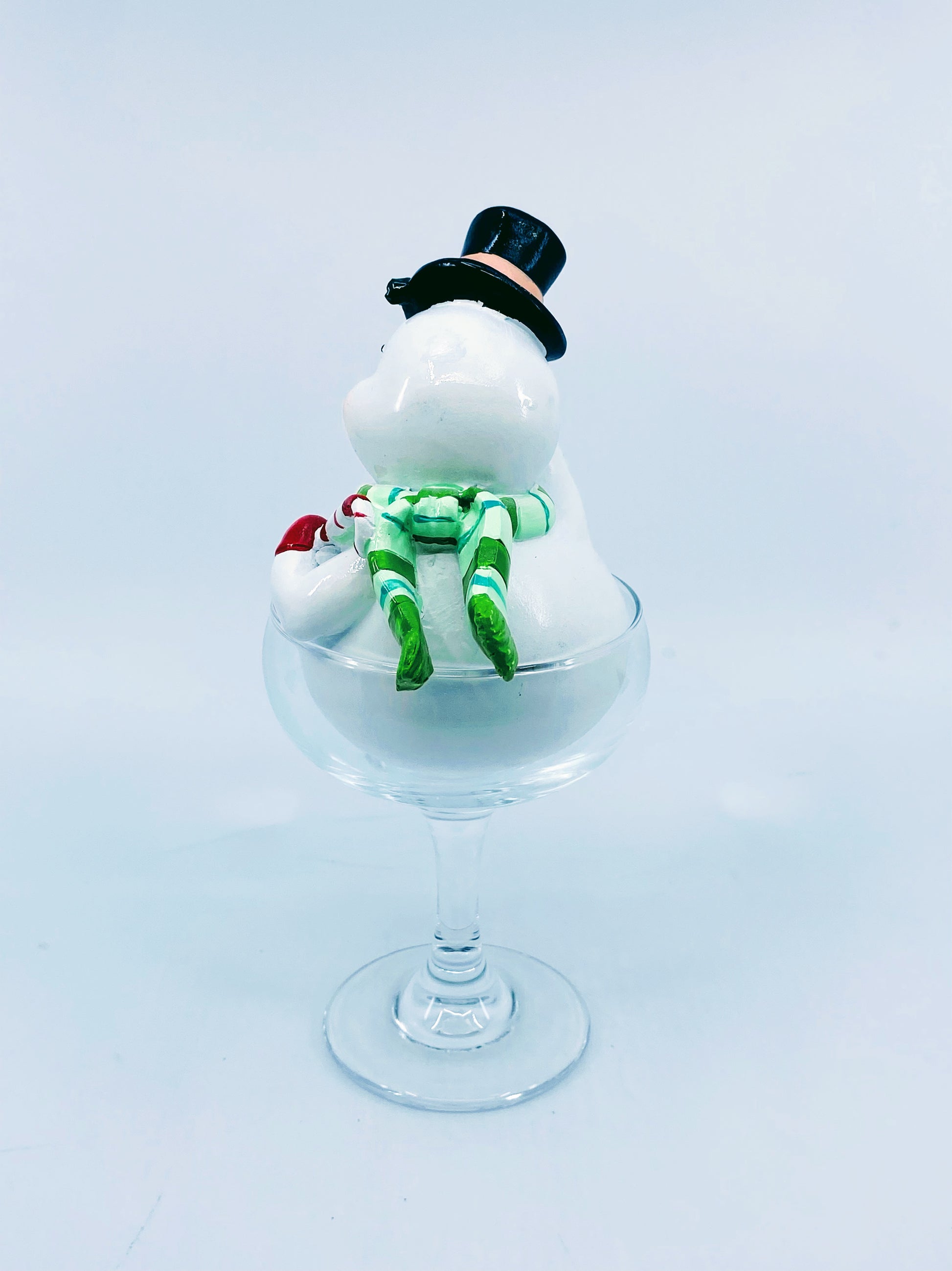 December Diamonds: Retro Snowman in Martini Glass