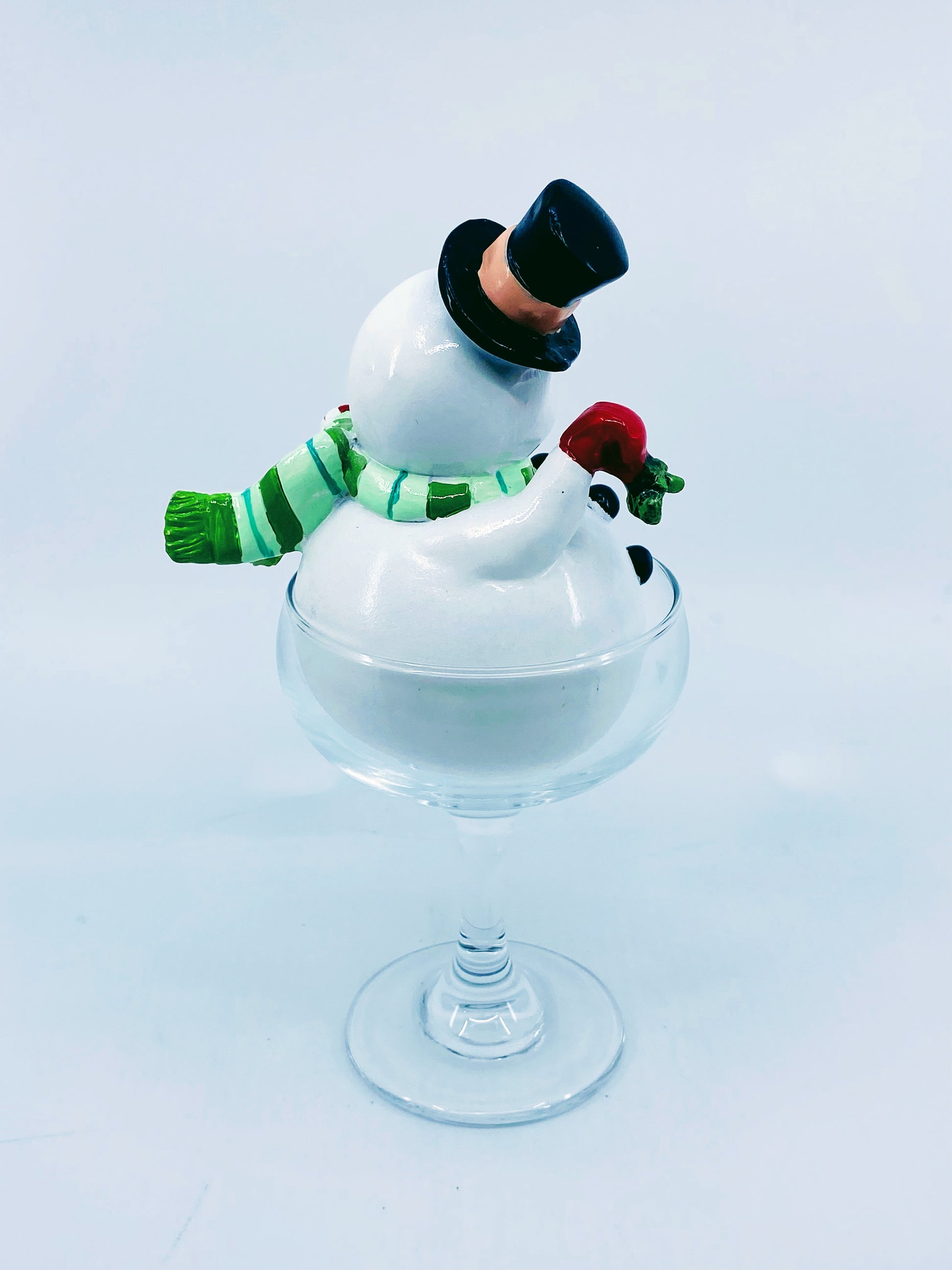 December Diamonds: Retro Snowman in Martini Glass