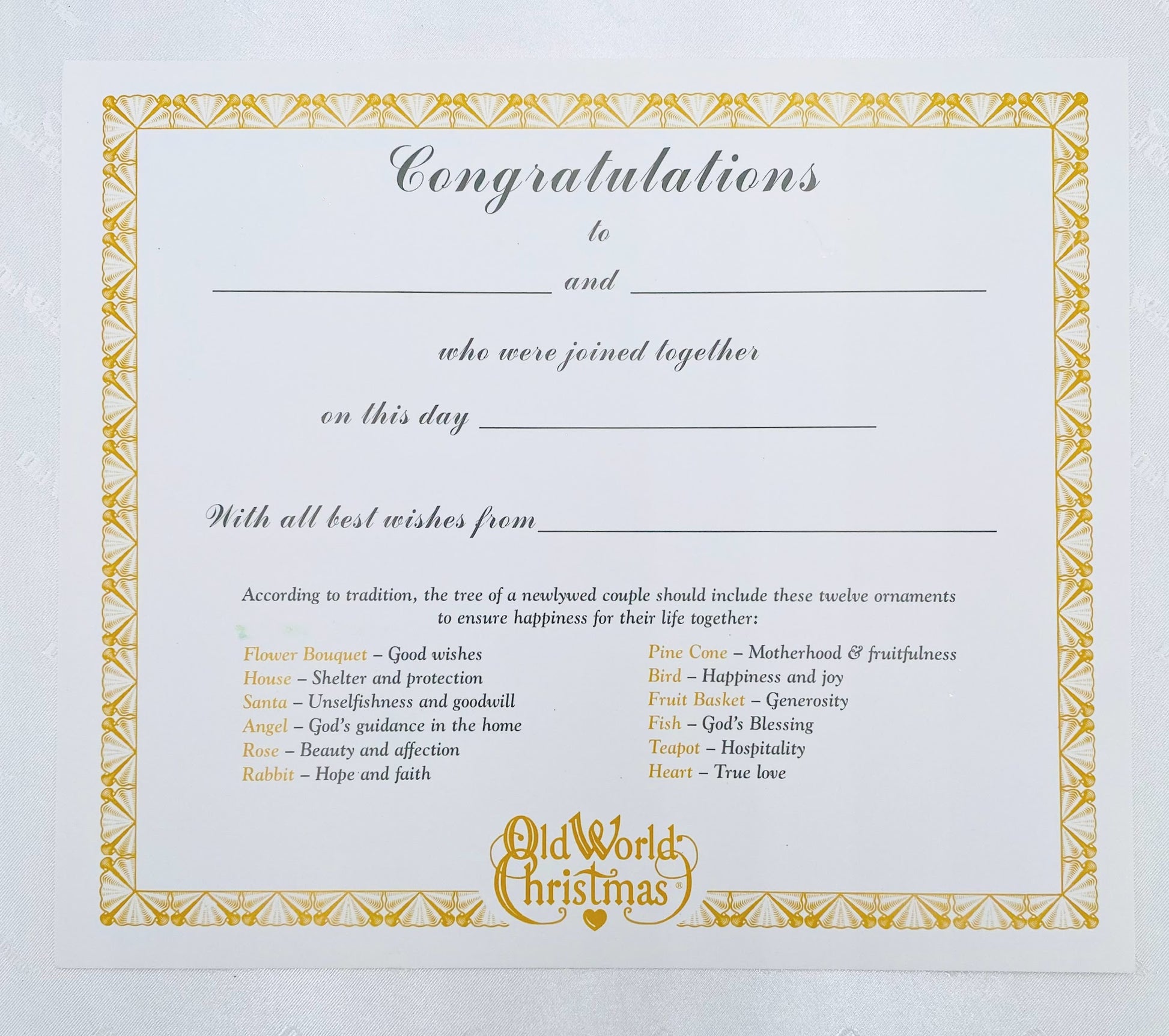 Old World Christmas: Bride's Collection